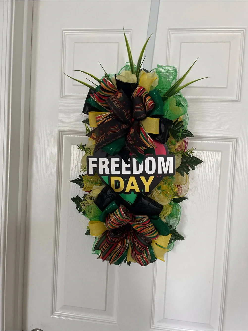 Freedom Day Green & Yellow Juneteenth Wreath